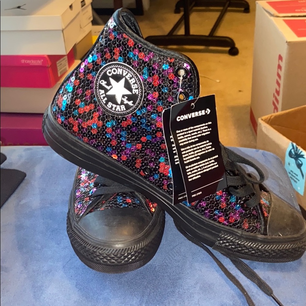 Sequin Print Hi-top Converse